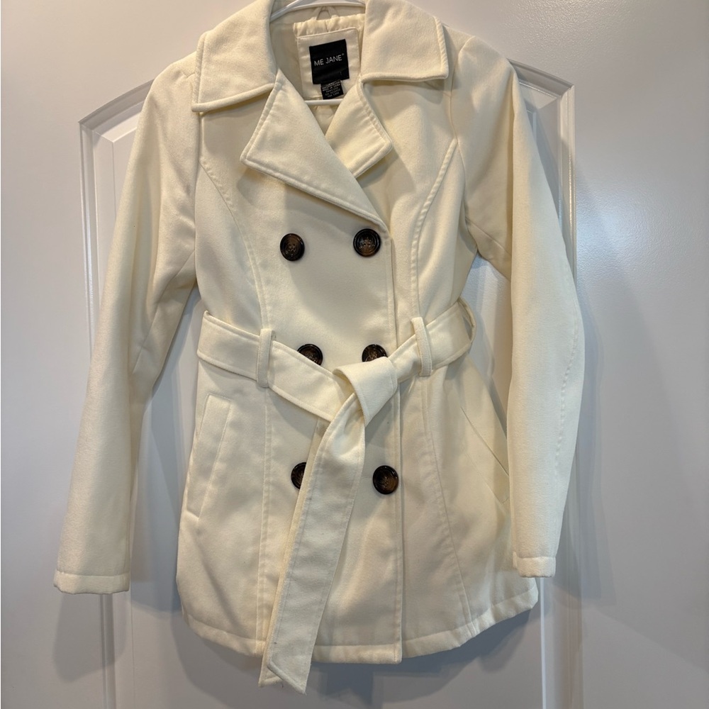 Me Jane Ivory Double-Breasted Trench Coat